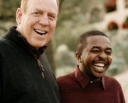 Above Left: Lawrence (on the right) with his client, Gary