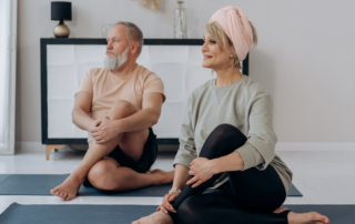 elderly doing yoga